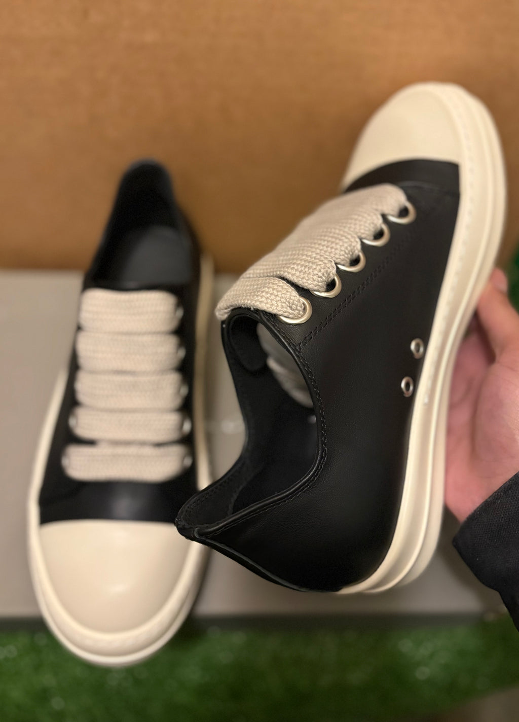 R*ck Ow*ns Jumbo L@ce Lows Blk