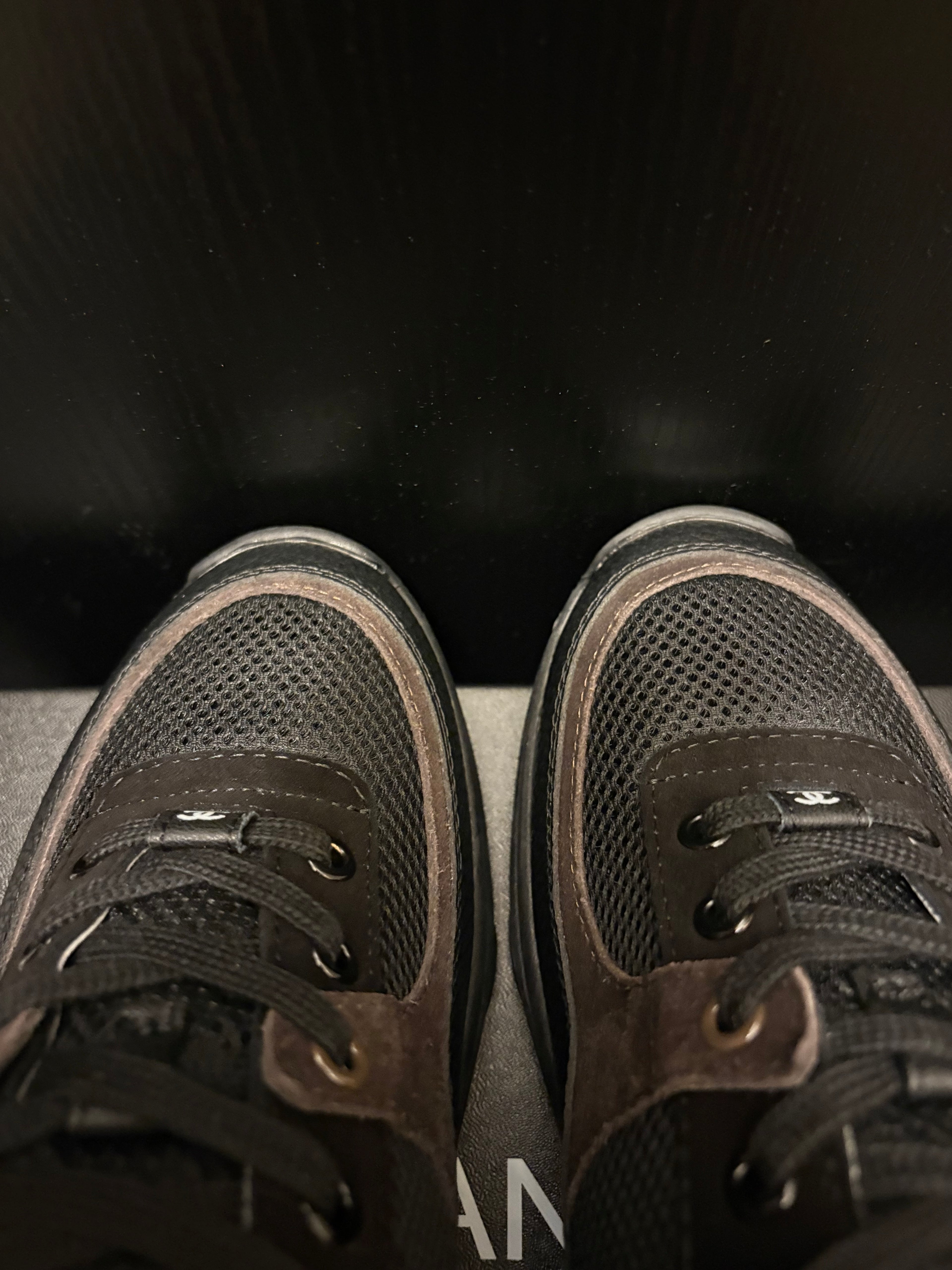 Ch@nel Runners Black/White with Calfskin