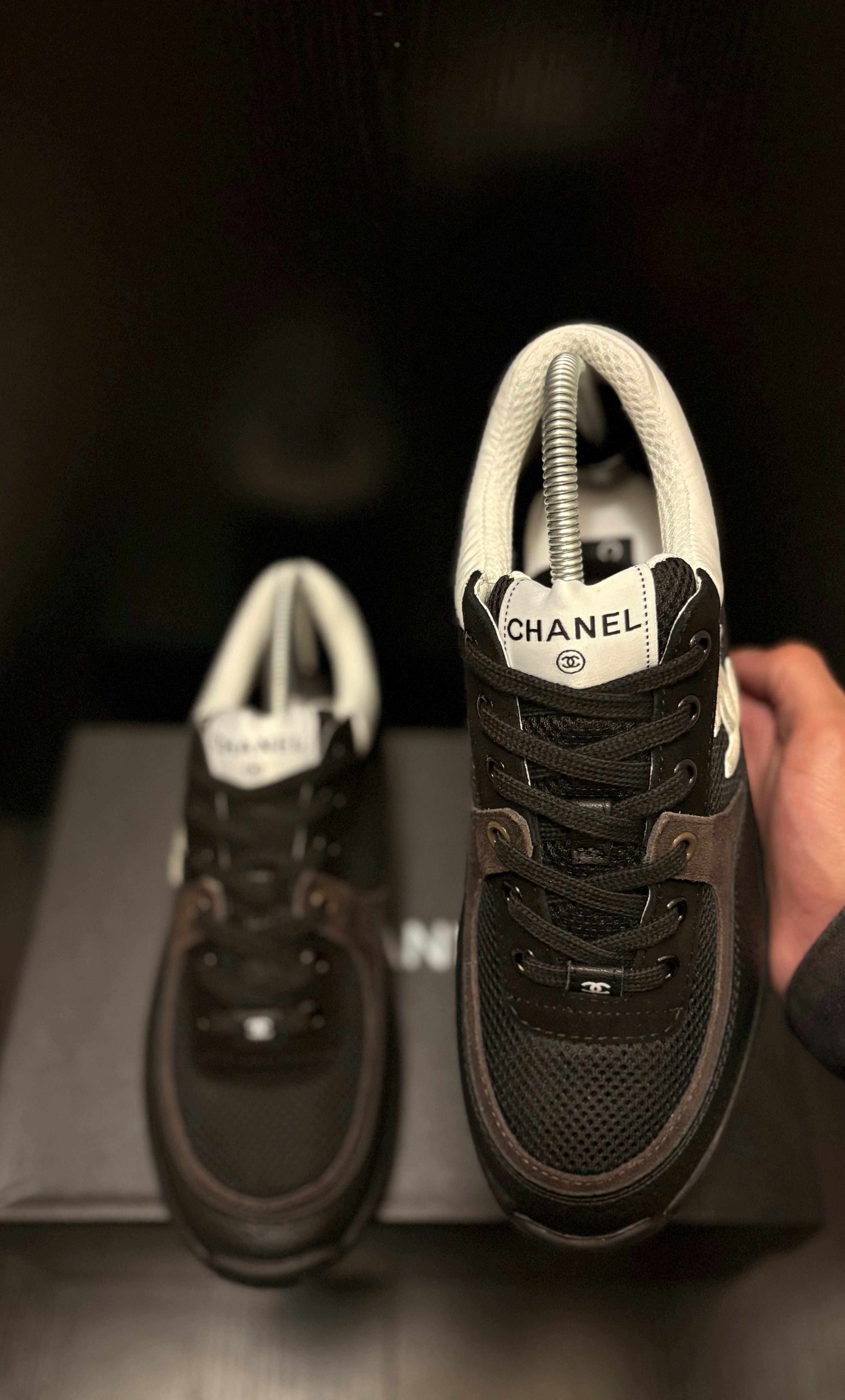 Ch@nel Runners Black/White with Calfskin