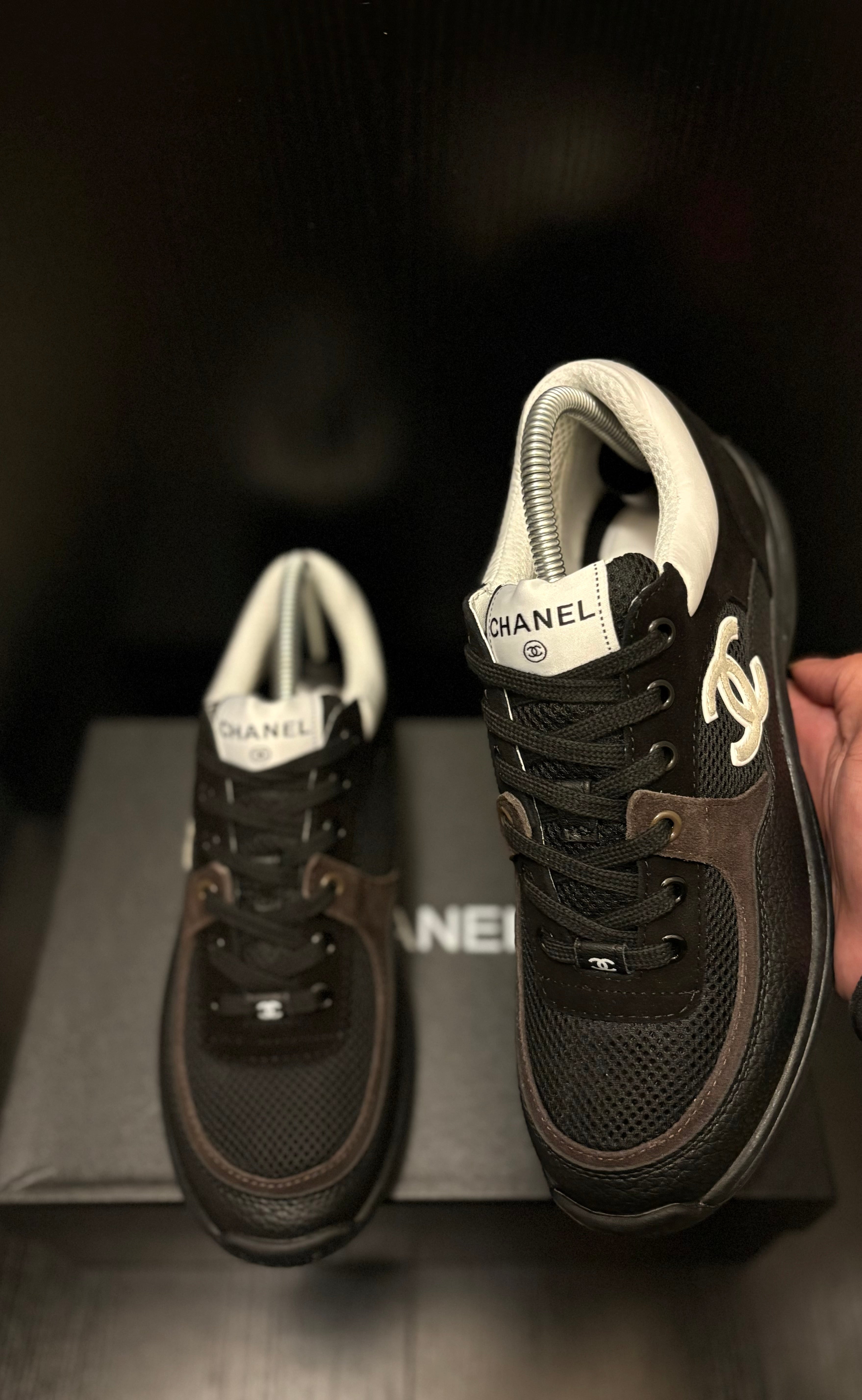 Ch@nel Runners Black/White with Calfskin
